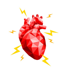 心脏病发作图标设计。 由于疾病或对健康不利的影响，内部器官需要护理或医疗。 保健概念。 白色背景上孤立的插图。