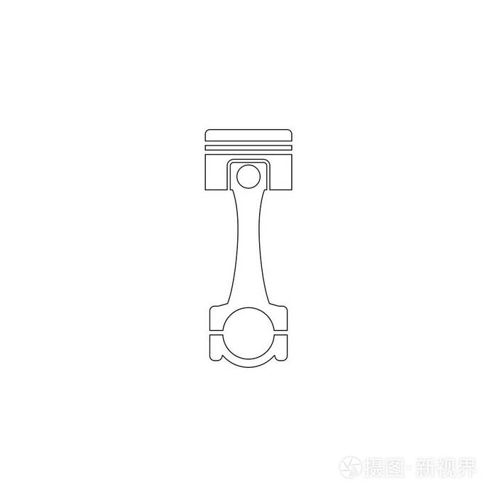 活塞简单的平面矢量图标插图轮廓线符号可编辑笔画