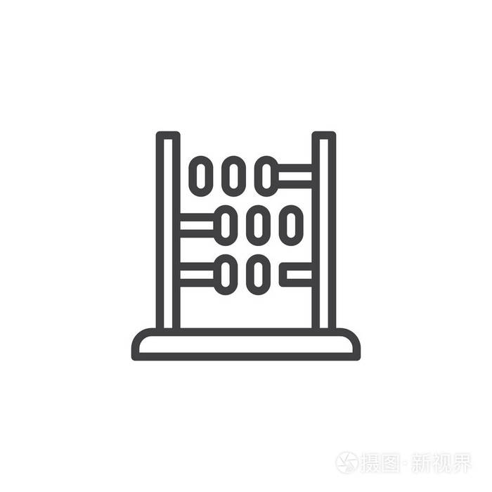 算盘轮廓图标.移动概念和网页设计的线性风格标志.