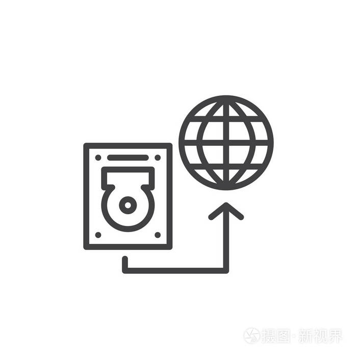 下载小样发票合同问题/举报互联网转移到硬盘磁盘线图标轮廓矢量标志