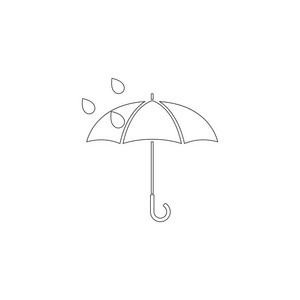 雨伞。 简单的平面矢量图标插图。 轮廓线符号可编辑笔画