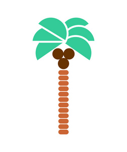 棕榈树图标符号。 椰子树象征