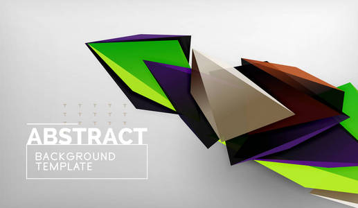 3d 三角形几何背景设计, 现代海报模板
