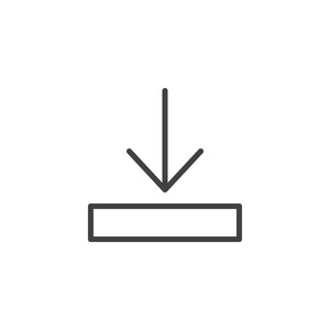 下载箭头线图标轮廓矢量符号线性样式象形文字隔离在白色上。 符号标志插图。 可编辑行程
