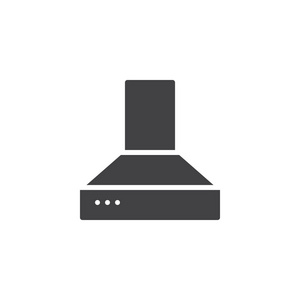 排气罩矢量图标。 填充平面标志的移动概念和网页设计。 厨房排气器简单实心图标。 符号标志插图。 像素完美矢量图形