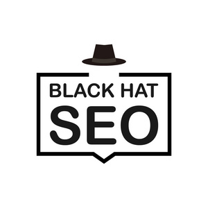 黑色帽子 seo 横幅。放大镜, 和其他搜索引擎优化工具和战术。向量例证