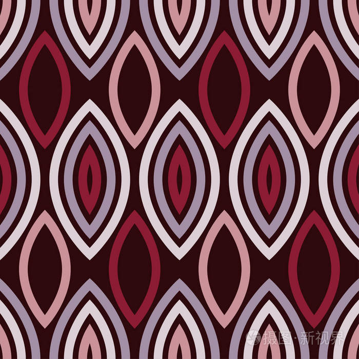 时尚的无缝图案设计. 椭圆形的形状. 矢量几何背景.