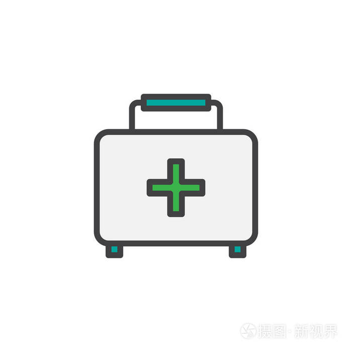 医疗案例符号标志插图. 像素完美矢量图形