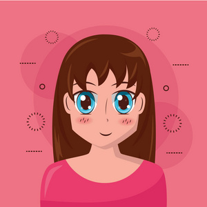 西格蒙德 · 弗洛伊德的卡通漫画肖像女孩肖像采用背后照明.漫画方式.