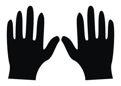 两只手,剪影,黑色矢量图标照片