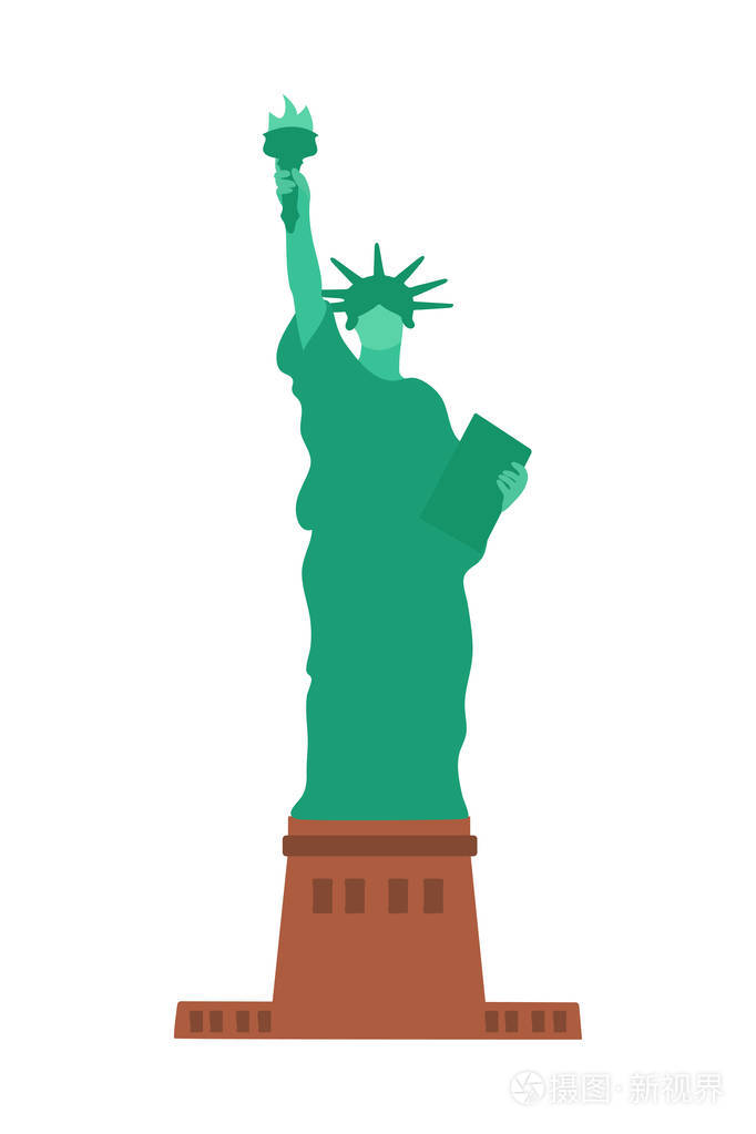 自由女神像矢量插图
