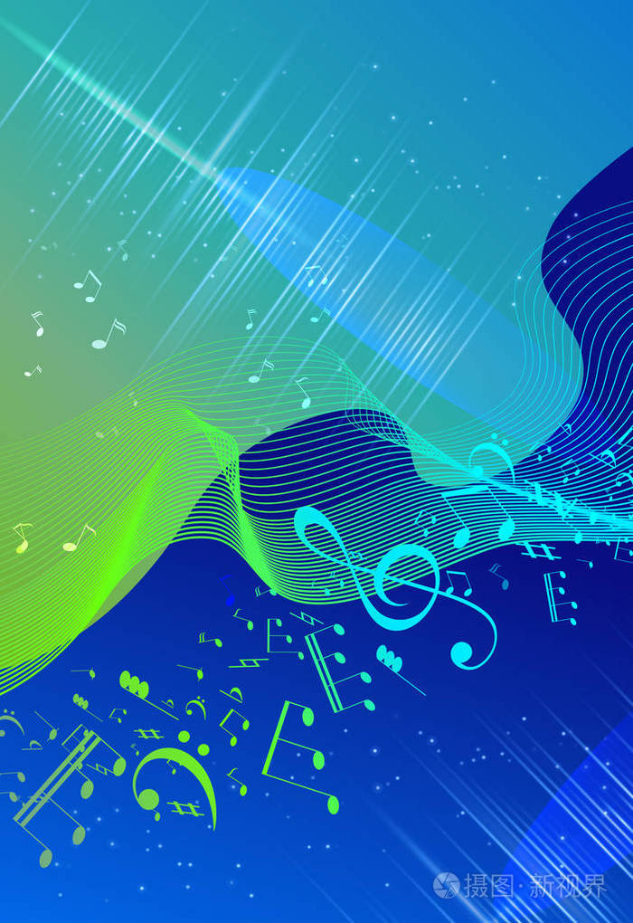 音乐多色海报彩虹条纹波液体图案有机渐变形状夏季色彩鲜艳的框架设计