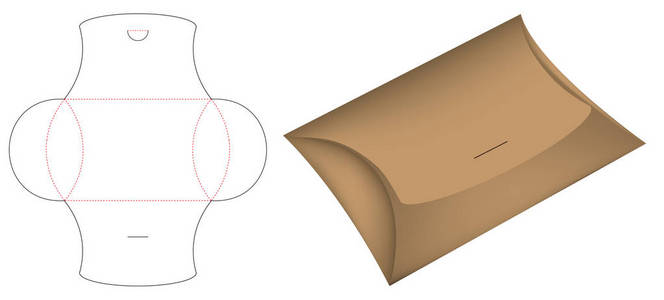 枕盒模切模板模型3D