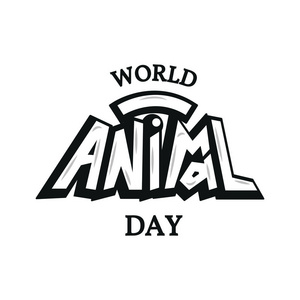 世界动物日排版刻字海报图片
