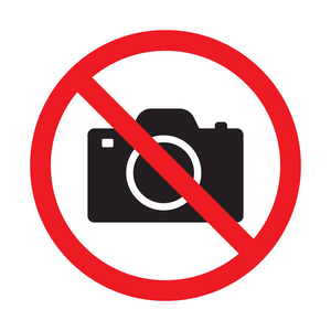 红色禁令没有摄像头标志. 没有拍照,没有照片标志.照片