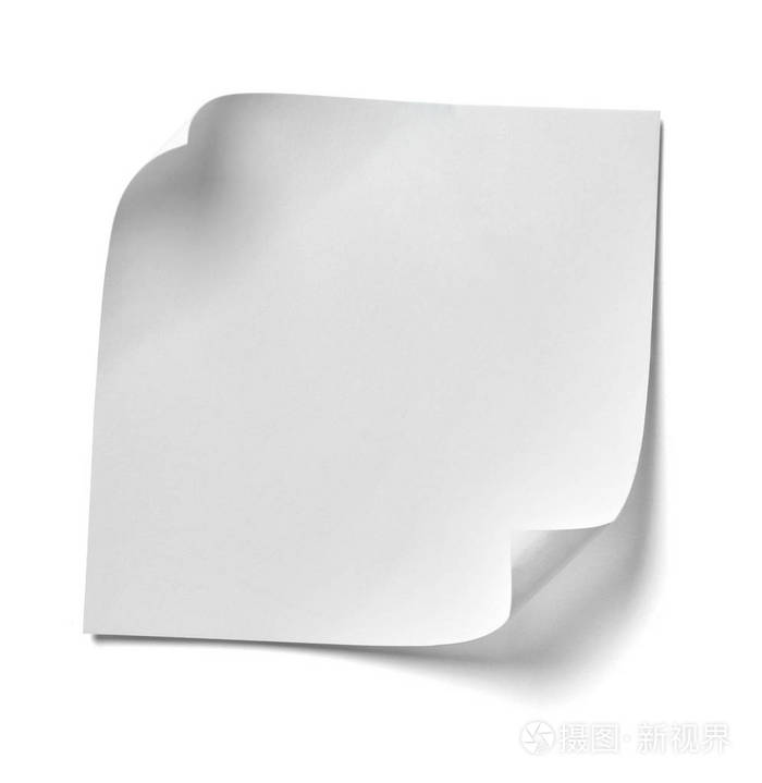 在白色背景上用红色推针合上一张纸条