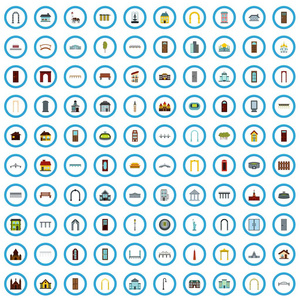 100 建筑图标设置 平风格