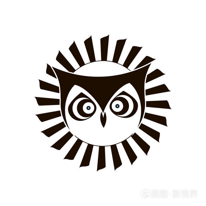 猫头鹰标志 现代线性风格 创意符号 设计理念 猫头鹰标志 矢量简