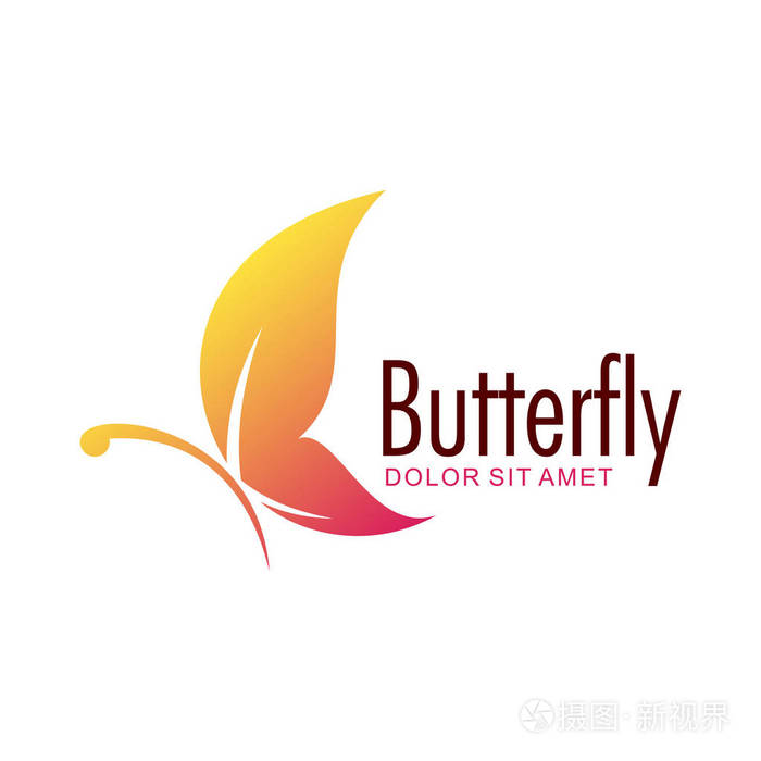 蝴蝶标志设计模板插画-正版商用图片191hm2-摄图新视界