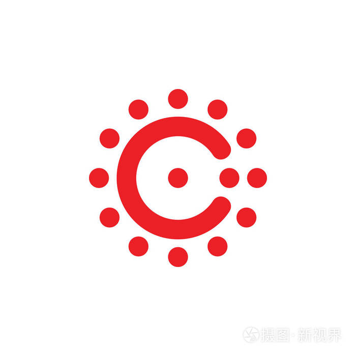 字母c圆点标志矢量