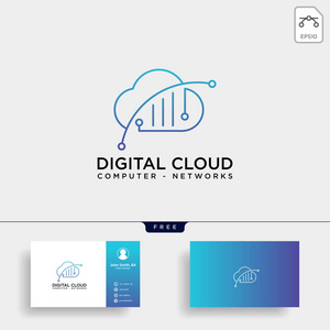 云数字技术线标志模板矢量图图标孤立矢量