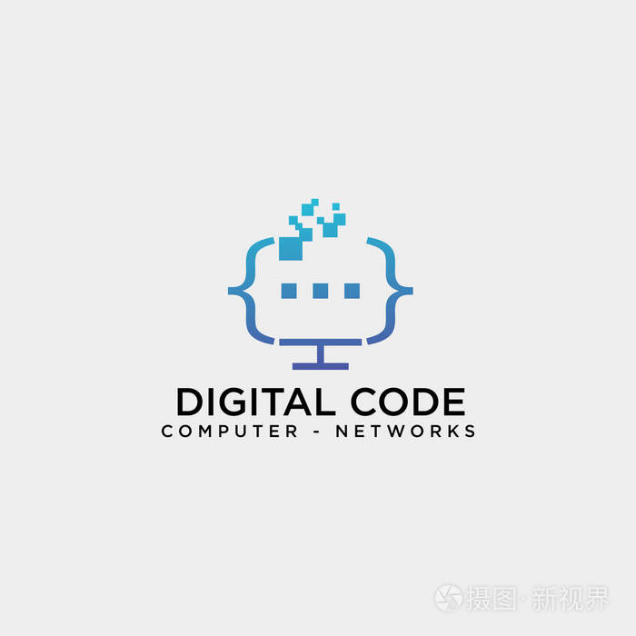 代码编程简单标志模板矢量图图标孤立矢量