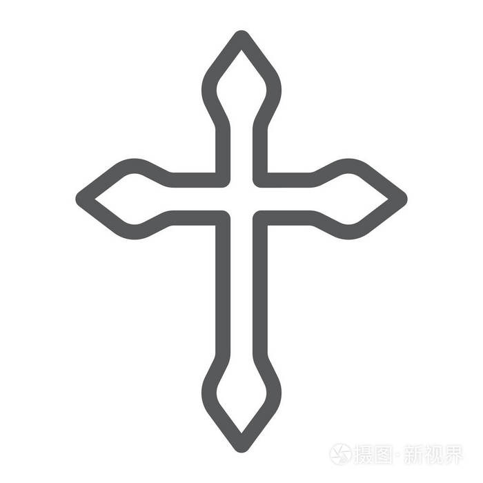 宗教跨线图标, 基督徒和宽容, 十字架标志, 向量图表, 在白色背景的