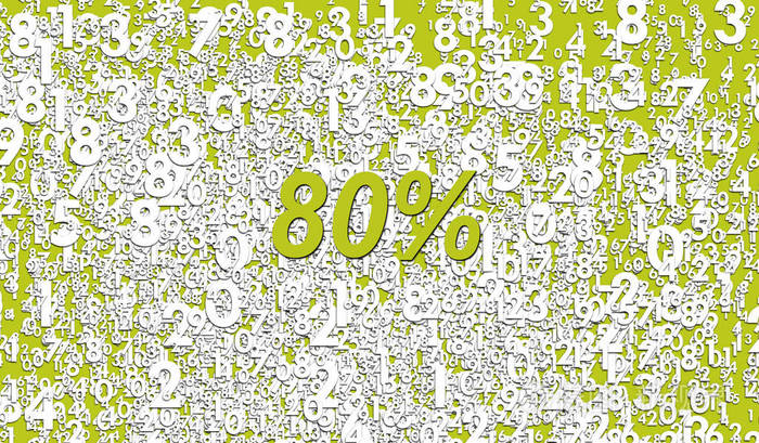 彩色横幅或海报设计插图与百分比的背景数字.