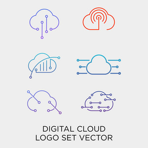 云数字技术线标志模板矢量图图标孤立矢量