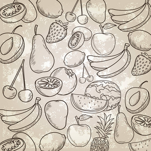 手工绘制的水果