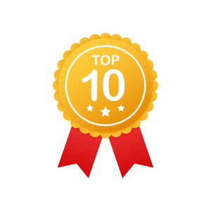 十大徽章, 图标, 邮票.向量例证照片