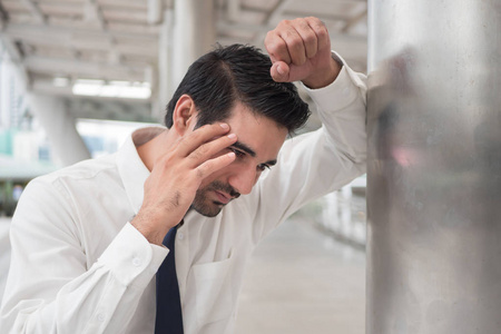  portrait of sick indian asian man with depression suffering fro