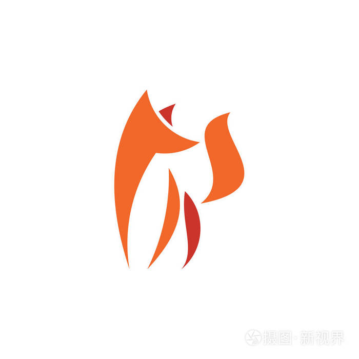 动物野生狐狸标志