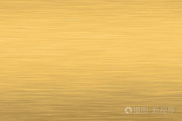 刷过的金色金属纹理. 抛光金属纹理背景与光反射.