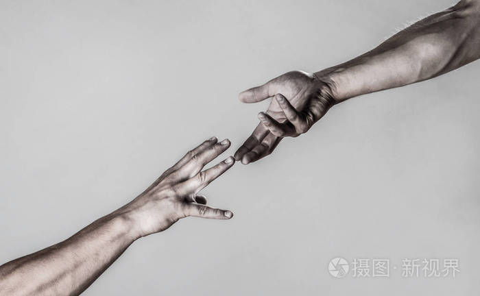 两只手, 帮助朋友的手臂, 团队合作.