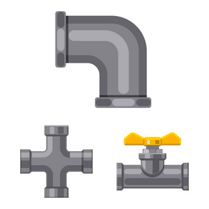管道和管图标的矢量插图。库存管道和管道矢量图标的收集