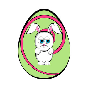 复活节彩蛋与一个可爱的兔子卡通