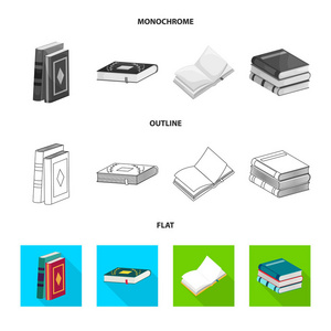 训练和覆盖图标的矢量设计。一套培训和书店矢量图标的股票
