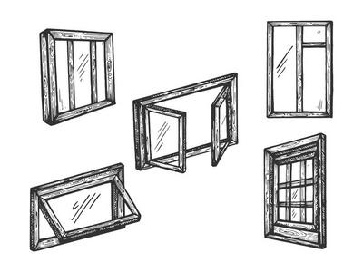 窗户素描画图片大全图片