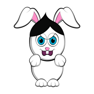 可爱的愤怒的复活节兔子