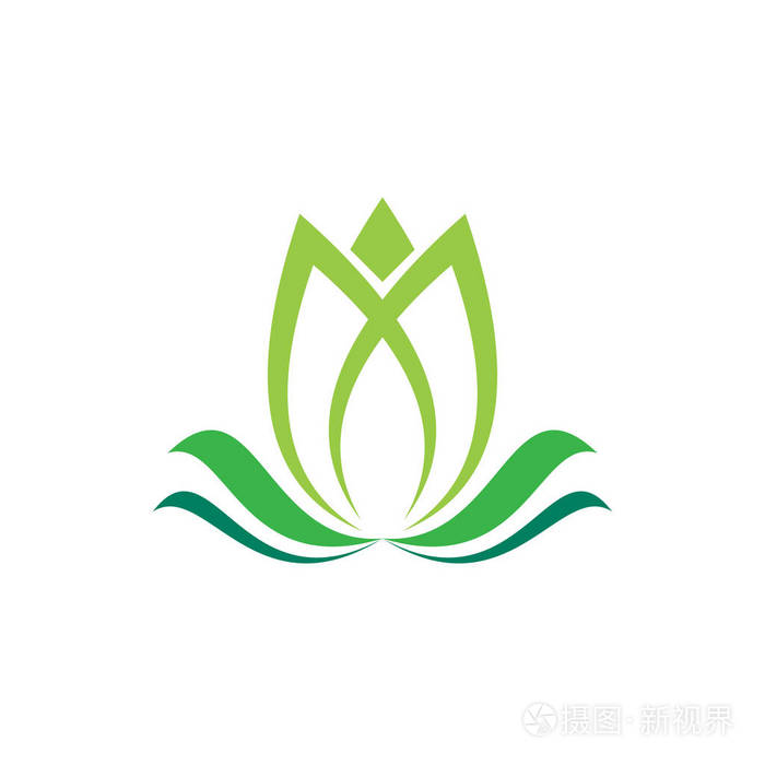 自然叶花标志设计