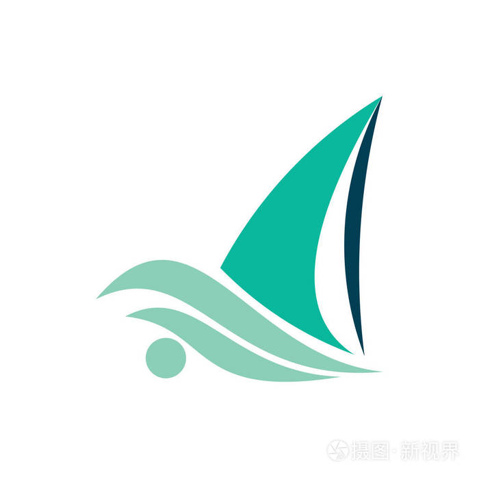 游艇海洋标志矢量