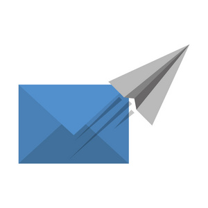 电子邮件和纸飞机飞行符号