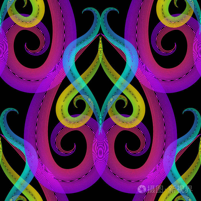 复古装饰明亮的抽象背景. 重复装饰背景. 放射线艺术巫术花