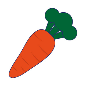 胡萝卜蔬菜食品符号蓝线