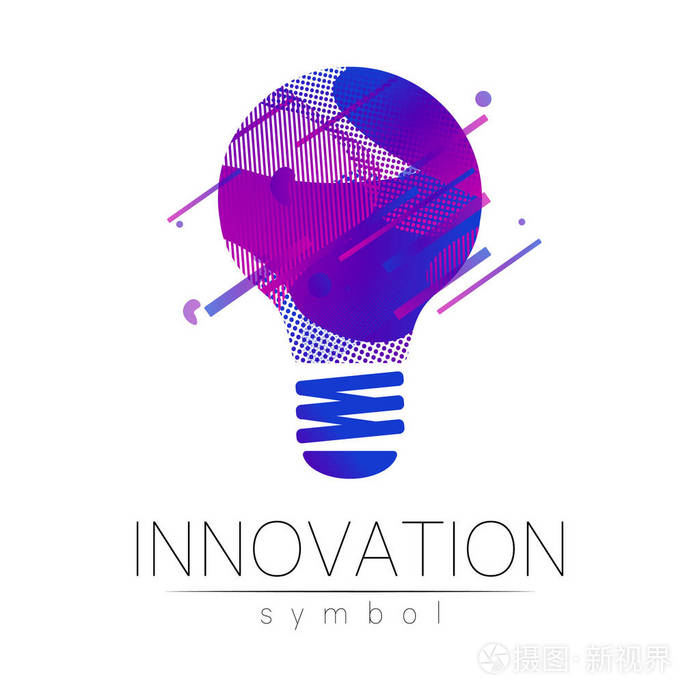 科学创新的标志标志灯符号为概念, 业务, 技术, 创意, 网络