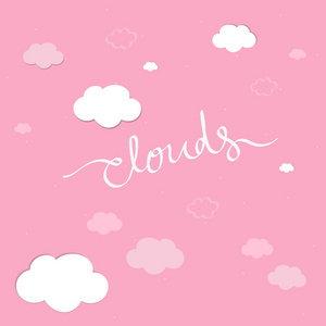 粉红色的天空与云壁纸矢量