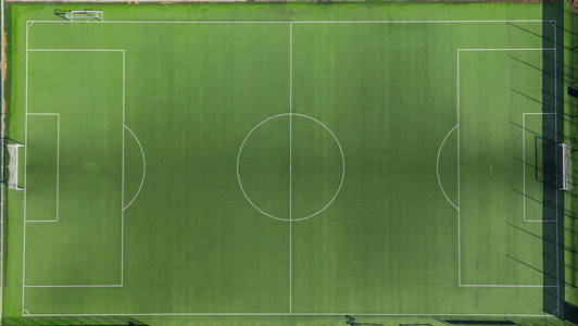 足球场的鸟瞰图照片