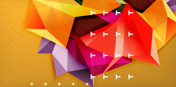 低聚设计3d 三角形形状背景, 马赛克抽象设计模板