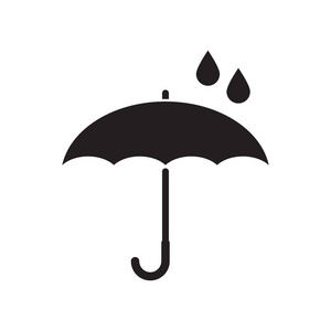 伞雨图标矢量平面设计